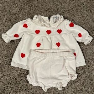 Janie & Jack Baby Girl Valentine’s Day Outfit 0-3 month